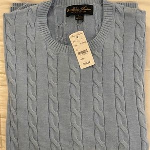 *BRAND NEW Brooks Brothers Supima Cotton Cable Crewneck Sweater* LARGE.